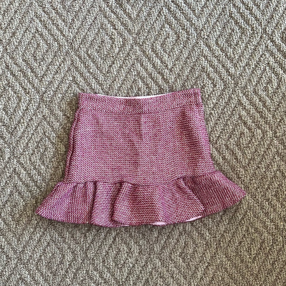 Janie and Jack Adjustable Tweed Metallic Ruffle Holiday Skirt